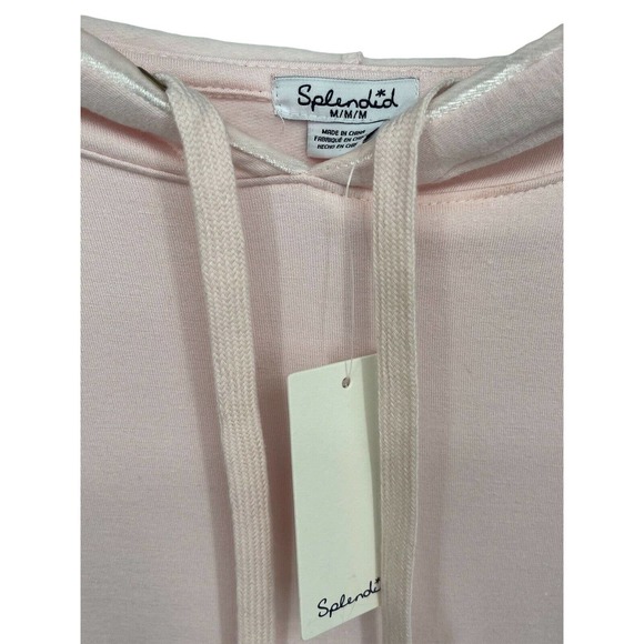 Splendid Gathered Back Hoodie Pajama Top In Ballerina Pink Size M - Picture 7 of 11